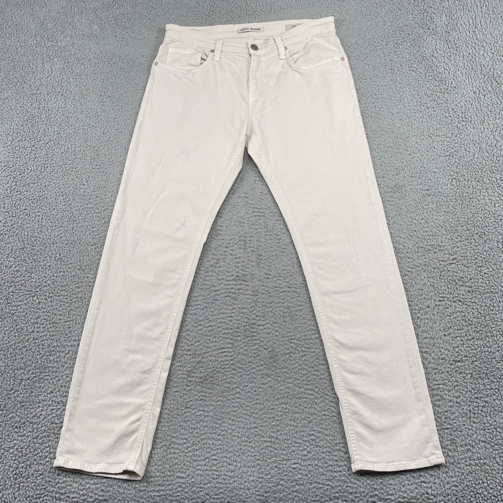 Mavi Jeans Mens 34x32 Cream Jake Slim Leg Stretch Denim Pants